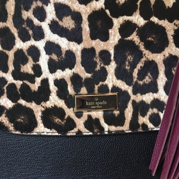 Kate Spade Leopard Tote Longacre Haircalf NWOT - Picture 3 of 7